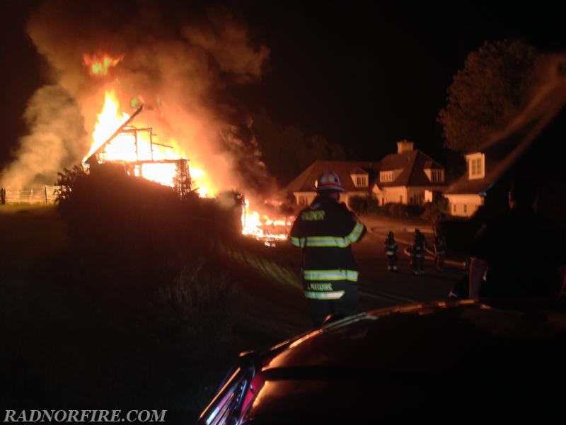 Deputy Chief Joe Maguire called for the 2nd alarm and water tankers to assist at this large garage fire.